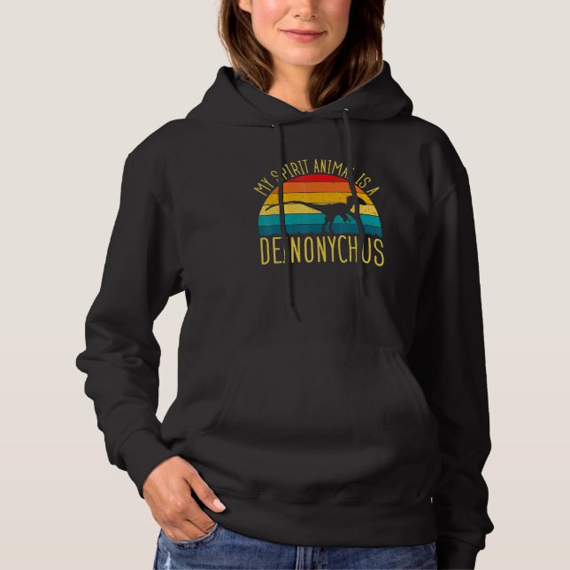 Sudadera Deinonychus Es Mi Espíritu Dinosaurio Animal (Anverso)