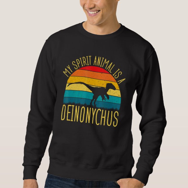 Sudadera Deinonychus Es Mi Espíritu Dinosaurio Animal (Anverso)