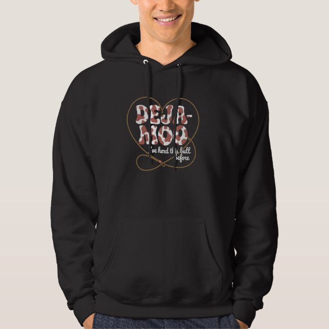Sudadera Deja Moo Funny Cow Print Design con Heart Lasso R (Anverso)