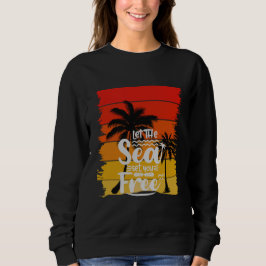 Sudadera Deja que el mar te libere | Puesta de sol retro vi
