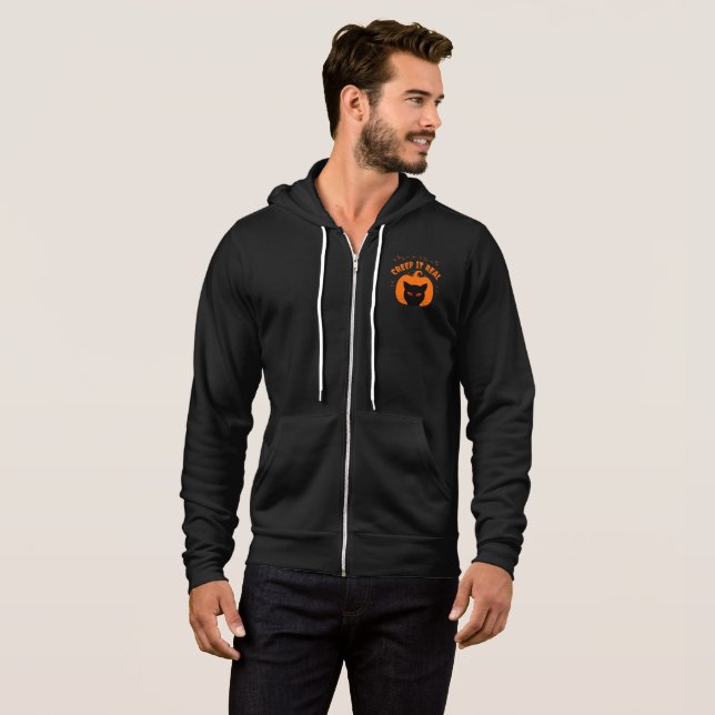 SUDADERA DEJA QUE SE ESCABULLA GATO DIVERTIDO HALLOWEEN (Anverso completo)