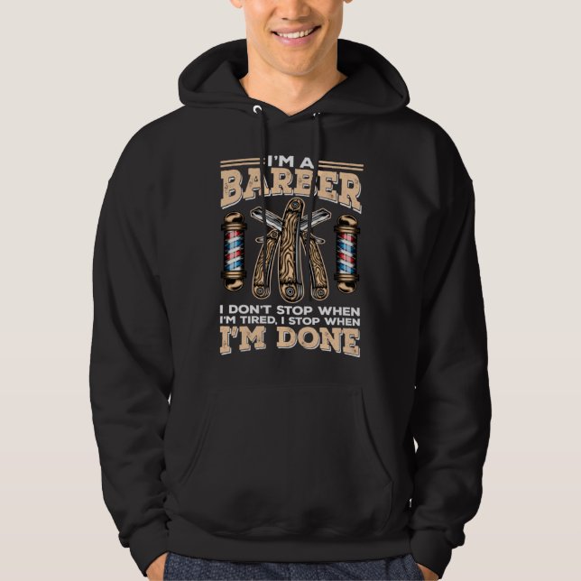 Sudadera Dejo de trabajar cuando termino Peluquera  Barbero (Anverso)
