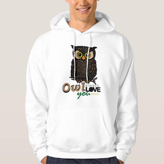 Sudadera Del BÚHO AMOR siempre usted XOXO (Anverso)