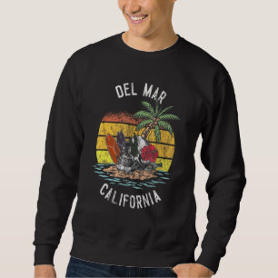 Sudadera Del Mar Beach California Palms Skull Surf Sunset V
