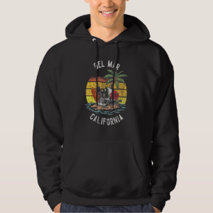 Sudadera Del Mar Beach California Palms Skull Surf Sunset V