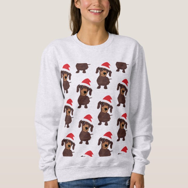 Sudadera del patrón de Daschund (Anverso)
