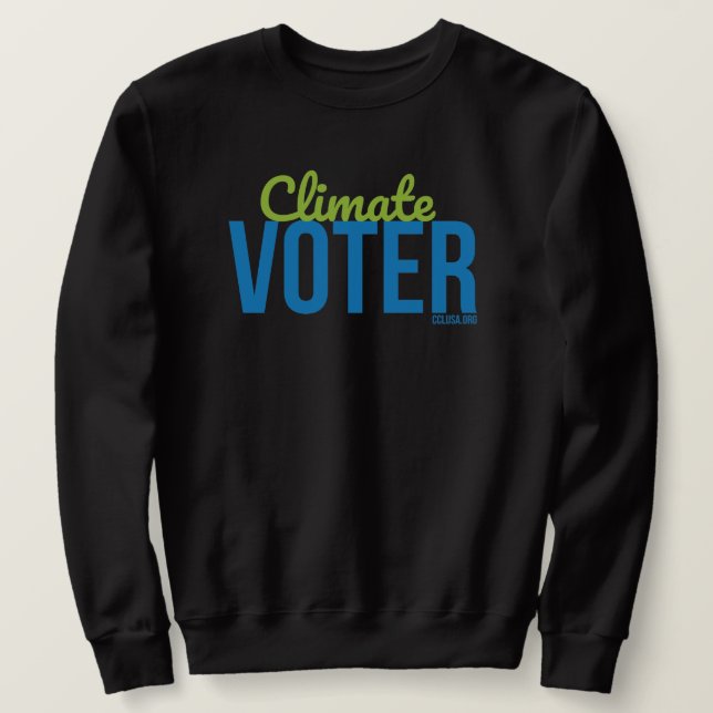 Sudadera del votante del Clima: unisexo negro (Anverso del diseño)