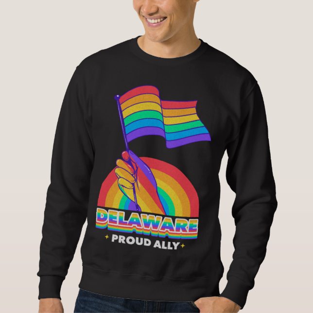 Sudadera Delaware Proud Ally Pride Month LGBTQ LGBT Communi (Anverso)