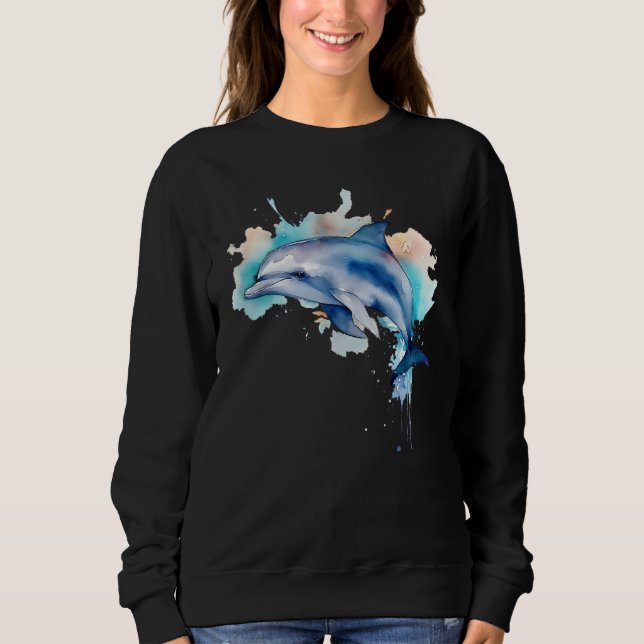 Sudadera Delfín Acuarela (Anverso)