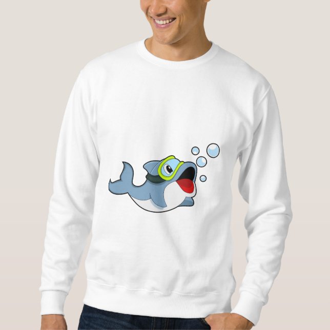 Sudadera Delfín buceando con burbujas de agua. PNG (Anverso)