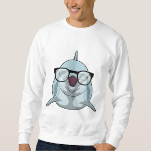 Sudadera Delfín como nerd con lentes