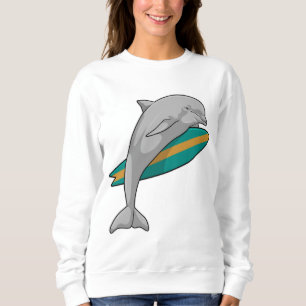 Sudadera Delfín como surfista con Surfboard