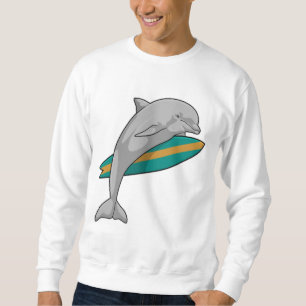 Sudadera Delfín como surfista con Surfboard