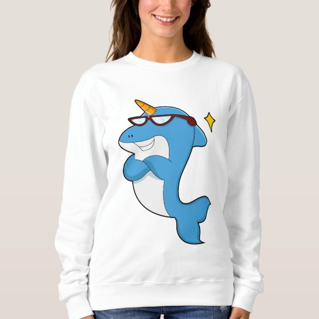 Sudadera Delfín como Unicornio con Glasses.PNG (Anverso)