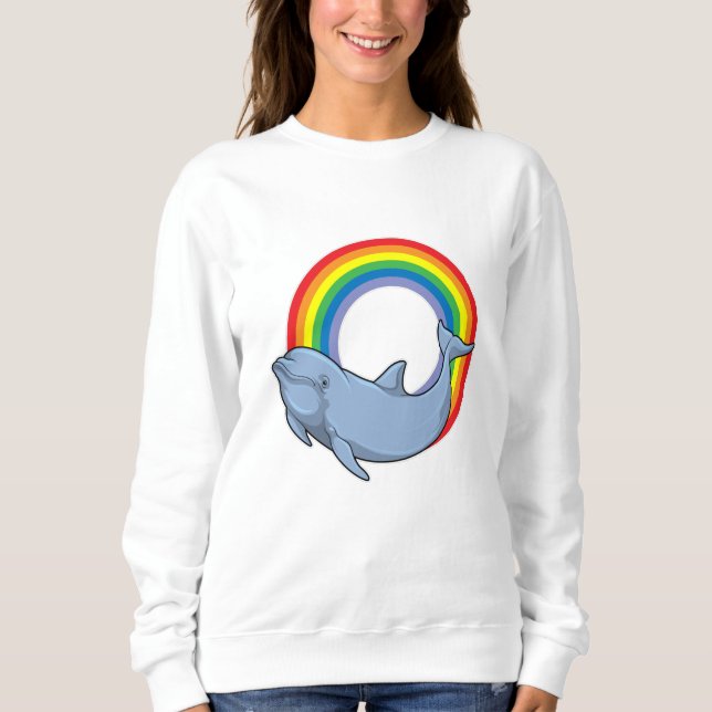 Sudadera Delfín con arcoiris (Anverso)