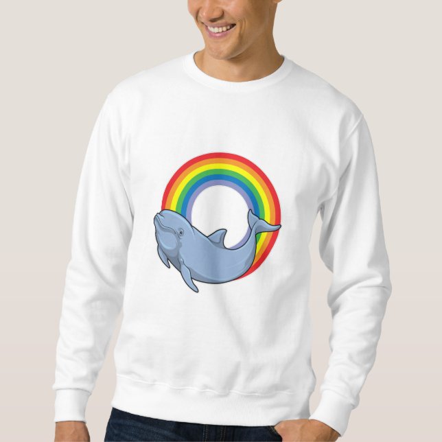 Sudadera Delfín con arcoiris (Anverso)
