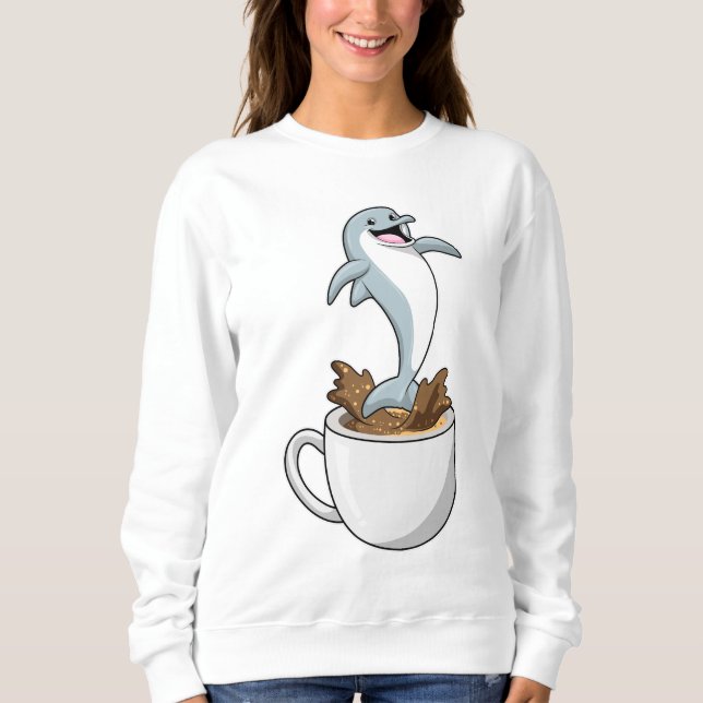 Sudadera Delfín con copa de café (Anverso)