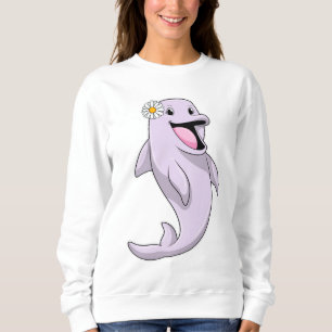 Sudadera Delfín con Flor de Margarita