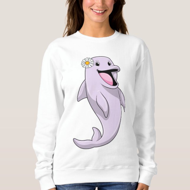 Sudadera Delfín con flor de margarita (Anverso)