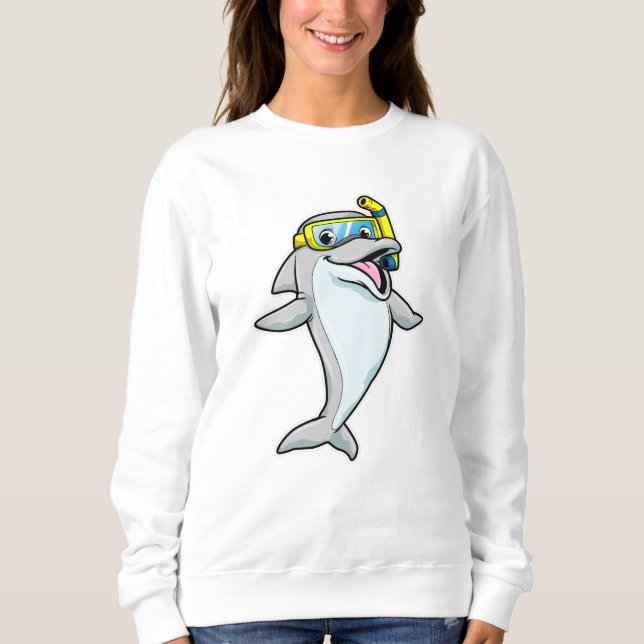 Sudadera Delfín en buceo con tubo (Anverso)