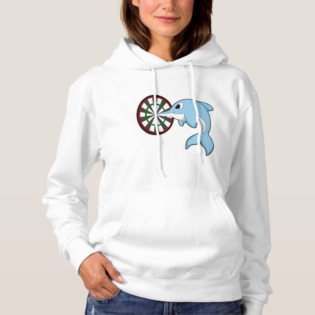 Sudadera Delfín en Darts con tablón de dardos (Anverso)