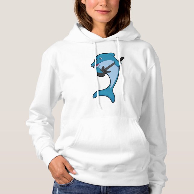 Sudadera Delfín en la música con guitarra (Anverso)