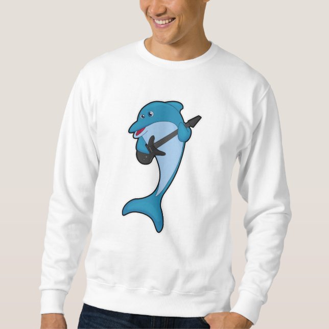 Sudadera Delfín en la música con guitarra (Anverso)