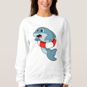 Sudadera Delfín en Natación con anillo de natación
