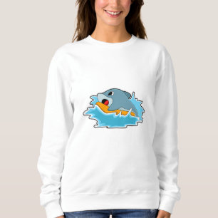 Sudadera Delfín en Surfing con Surfboard