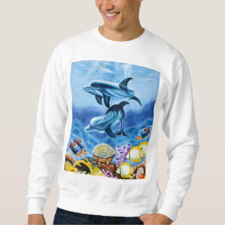 Sudadera Delfínes y arte tropical de los pescados