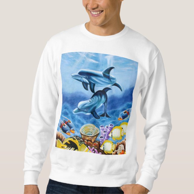 Sudadera Delfínes y arte tropical de los pescados (Anverso)