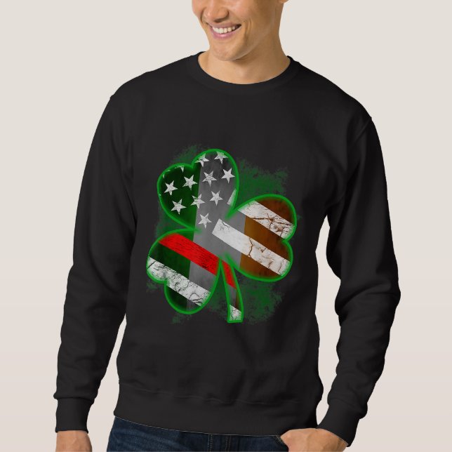 Sudadera Delgado Día de la Línea Roja de St Patricks honran (Anverso)