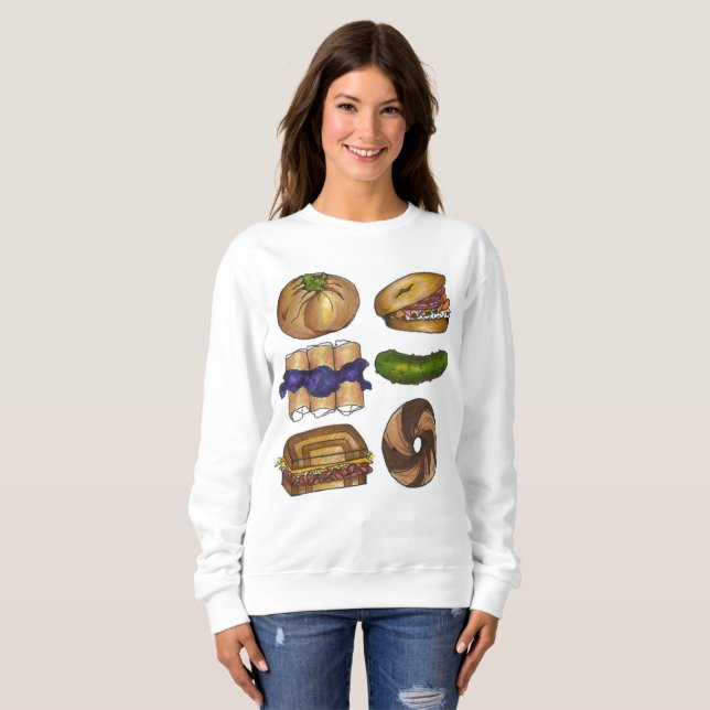 Sudadera Deli Foods judío Bagel Blintz Pickle Sweatshirt (Anverso completo)