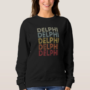 Sudadera Delphi Indiana Delphi IN Texto Retro Antiguo