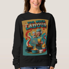 Sudadera Demasiado trabajo - caoba de arte satírico retro