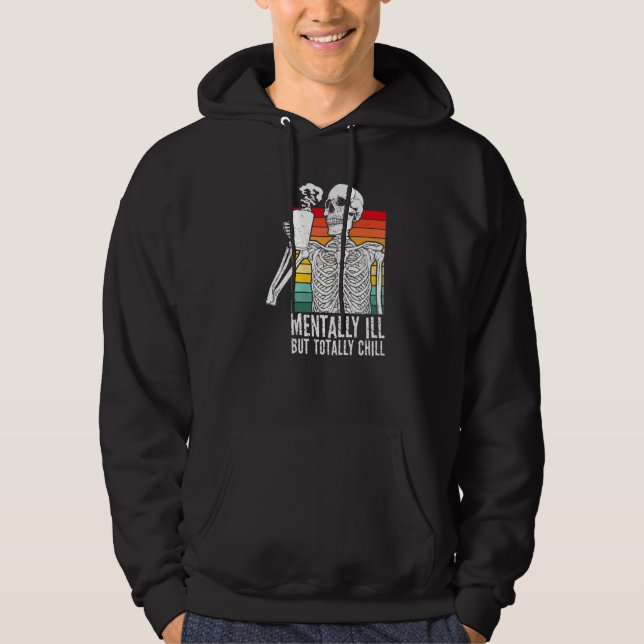 Sudadera Demente Pero Totalmente Tranquilo Disfraz de Hallo (Anverso)
