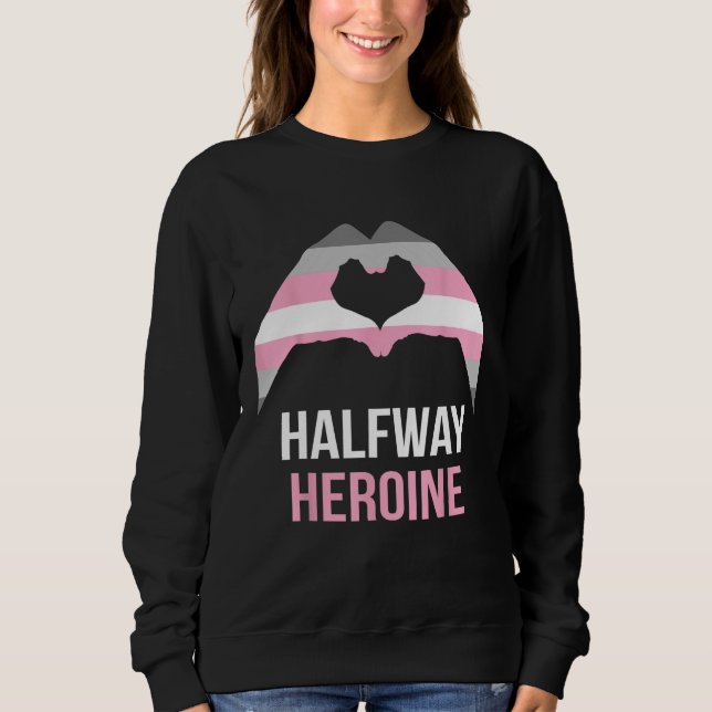 Sudadera Demigirl Quote Love Heart Demigirl Flag (Anverso)