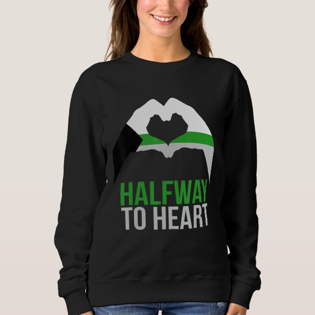 Sudadera Demiromantic Joke Heart Love Demiromantic Flag (Anverso)