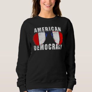Sudadera Democracia Estadounidense Vintage La Bandera Estad