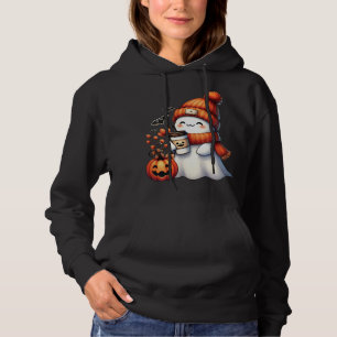 Sudadera Demonio Lindo Bebiendo Café Bruja de Halloween Caf