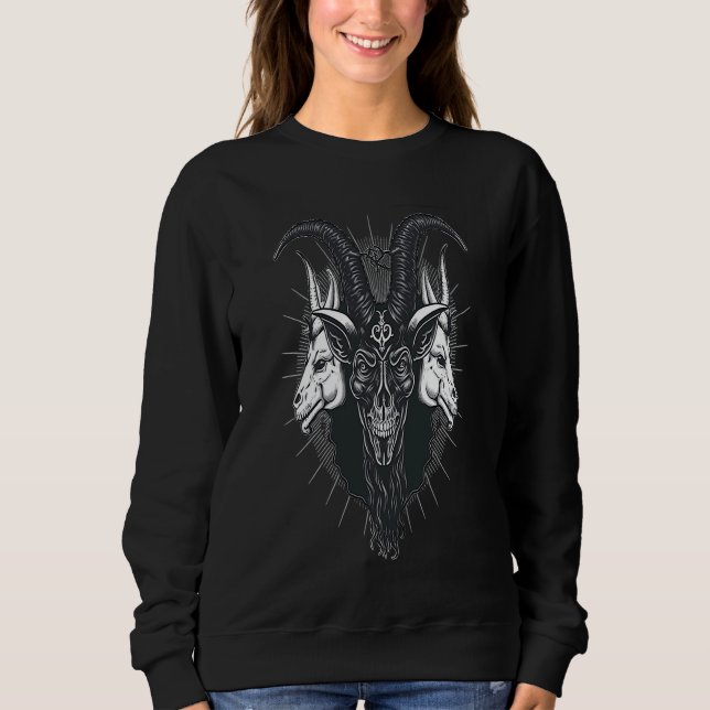 Sudadera Demonio Oculto Satanás Gótico Baphomet (Anverso)