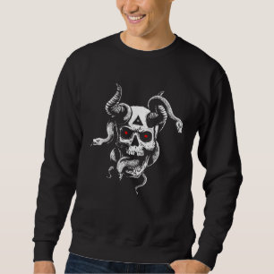 Sudadera Demonio satánico con cráneo de serpientes oculto p