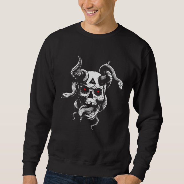 Sudadera Demonio satánico con cráneo de serpientes oculto p (Anverso)