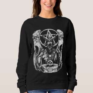 Sudadera Demonio satánico con cráneo oculto 666 cabra penta