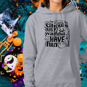 Sudadera Demonios Solo Quieren Divertirse Halloween Negro