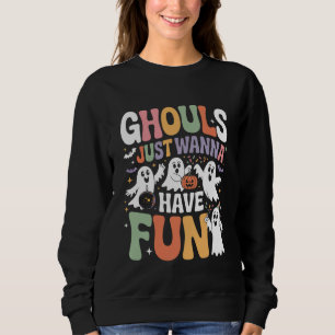 Sudadera Demonios Solo Quieren Divertirse Retro Halloween