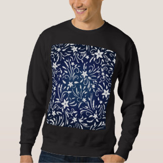 Sudadera Denim Blooms: Fondo del patrón floral