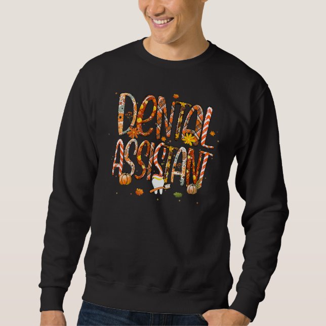 Sudadera Dental Assistant Leopard Plaid Pilgrim Hat Fall Th (Anverso)