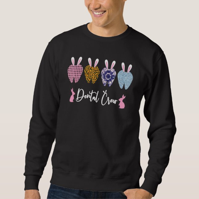 Sudadera Dental Crew Cute Teeth Leopard Easter Day Dental B (Anverso)