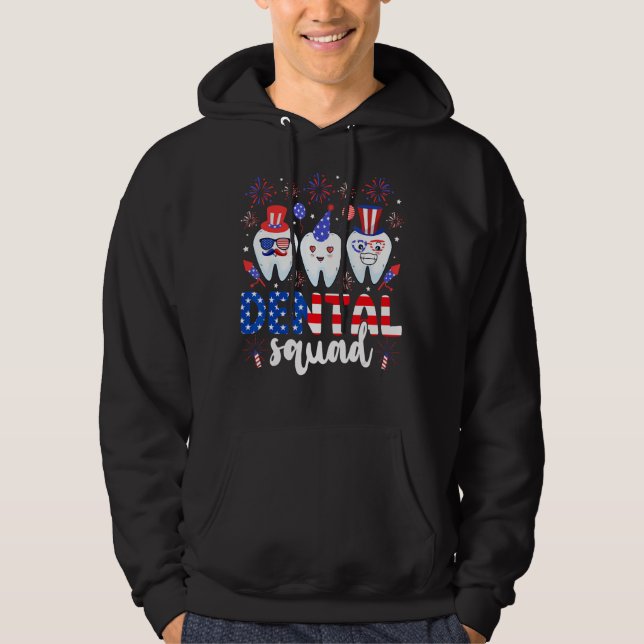 Sudadera Dental Squad Tooth 4th Of July Dental Assistant De (Anverso)